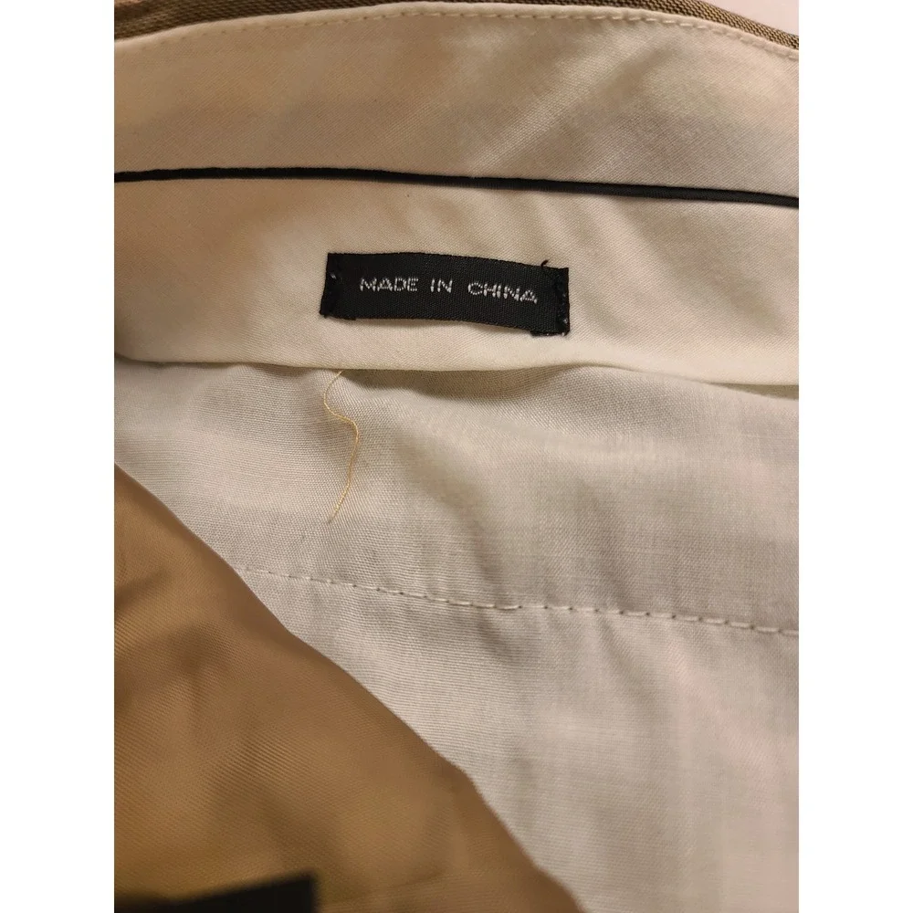 Zacchi Classico Italiana Men's Tan Pleated‎ Cuffed Dress Pants 34x34 Trouser